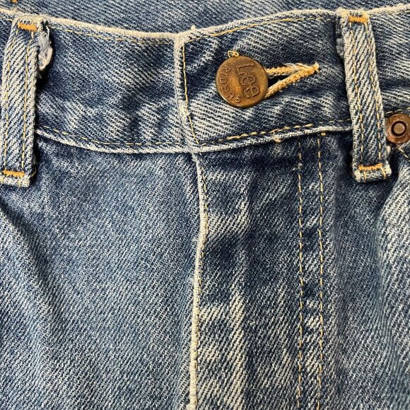 Vintage Lee Stonewashed Light Blue Jeans 34x30 Mens Union Label 100% Cotton USA - Picture 4 of 12